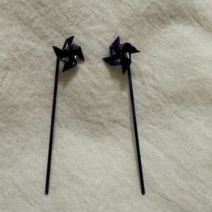 Titanium Galaxy Pinwheel Earring